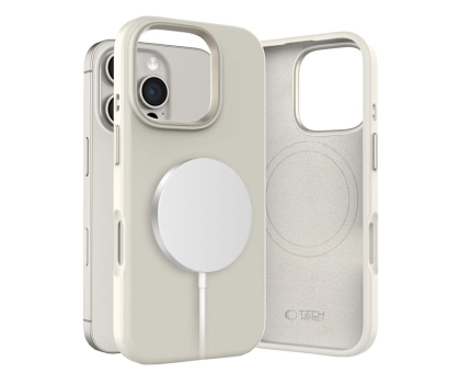 Etui do telefonów TECH-PROTECT Silicone Pure Magsafe do iPhone 16 Pro cosmic latte 5906302372584